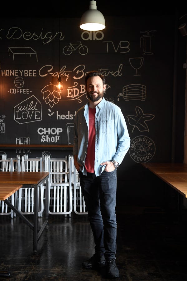 Brian Strutz of A Dopo, poses for a photo in the restaurant, outside of downtown Knoxville, Wednesday, May 20, 2020.Brian Strutz of A Dopo, poses for a photo in the restaurant, outside of downtown Knoxville, Wednesday, May 20, 2020.